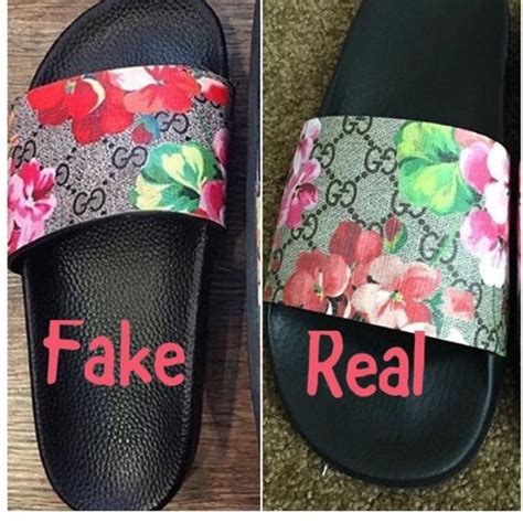 how to identify fake gucci slides|gucci knockoff slides.